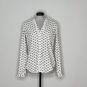 Ann Taylor Floral Printed Button Down Blouse